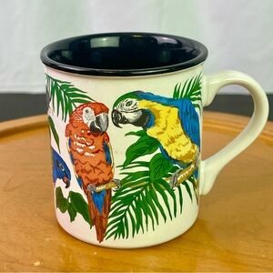 Vintage 90s Tropical Parrot Mug